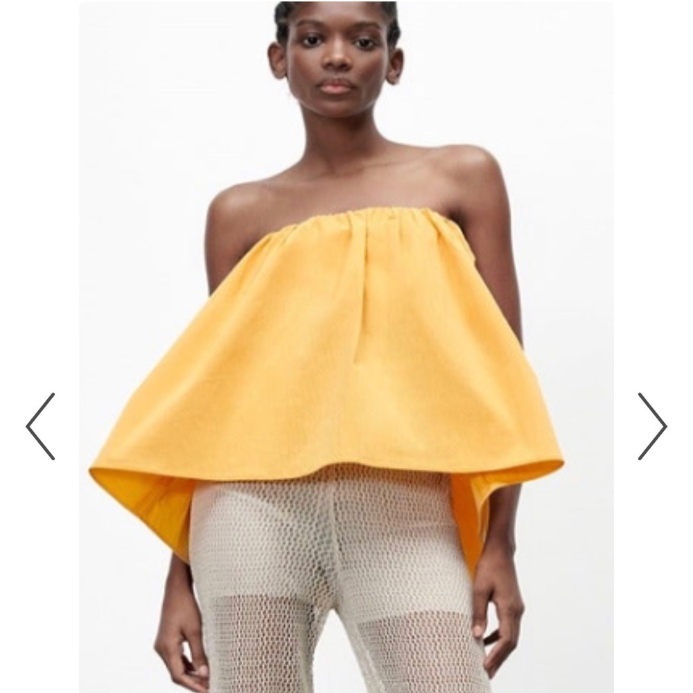 Zara Orange Strapless Top